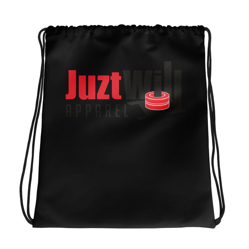 The Black Logo Drawstring bag