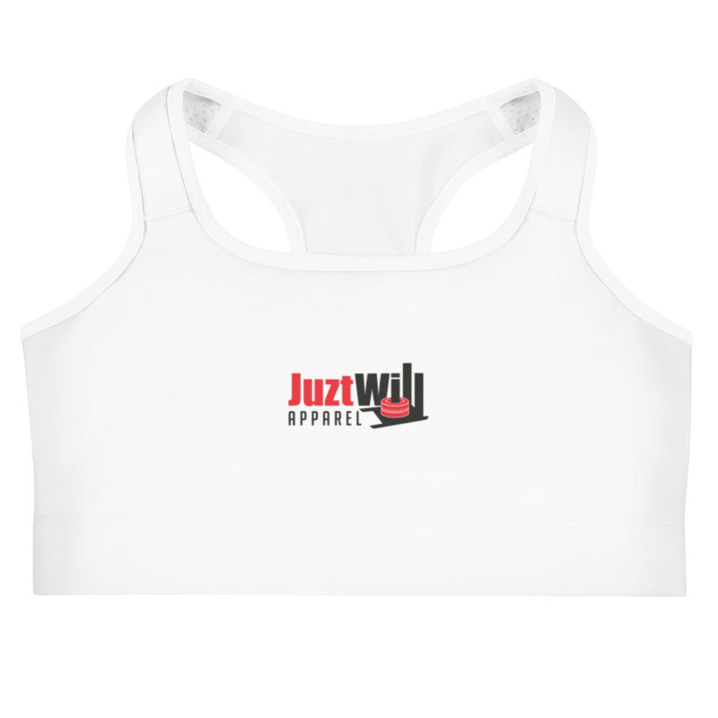 The White Classic Logo Sports bra