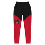 The Black & Red Pro Fit Sports Leggings