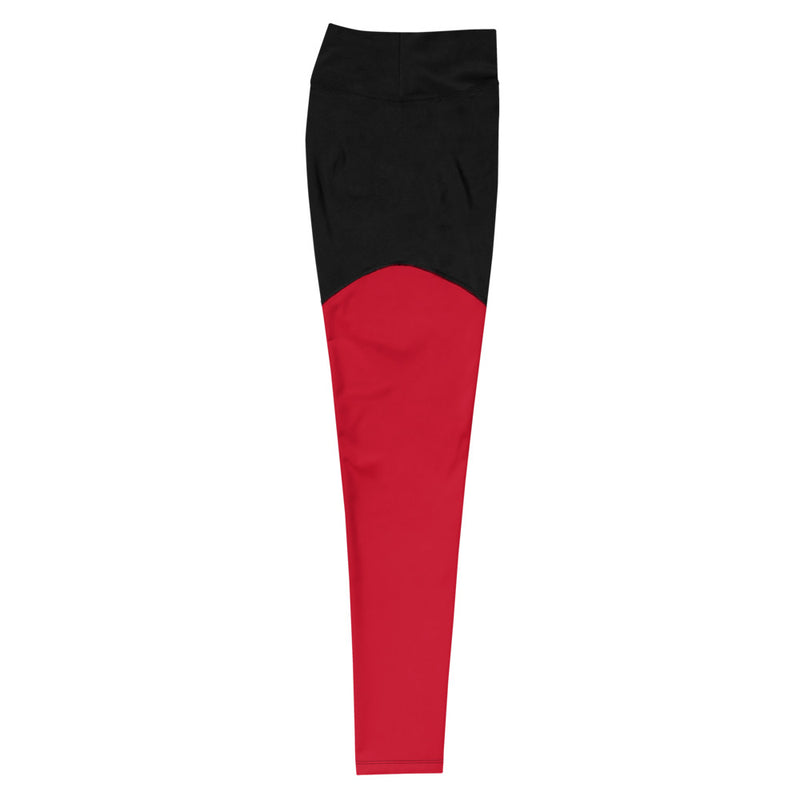 The Black & Red Pro Fit Sports Leggings